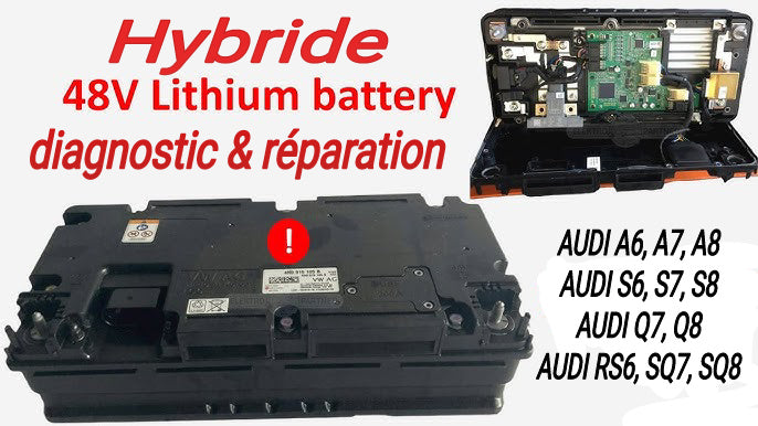 Réparation Batterie Hybride 48V MHEV BMS 5Q0915182D 5Q0.915.182D Audi Q5, A6, A7, A8 code défaut 14806 P1609
